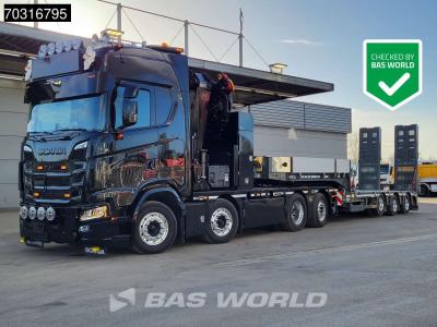 Scania S660 8X2 HMF 9520OK-RCS Crane Kran Fifth wheel Full Air Lift+steering axle in vendita da BAS World B.V.