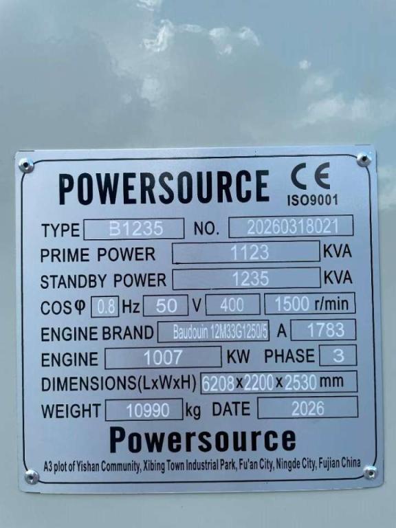 Baudouin 12M33G1250/5 - 1235 kVA Generator - DPX-19883 Foto 6